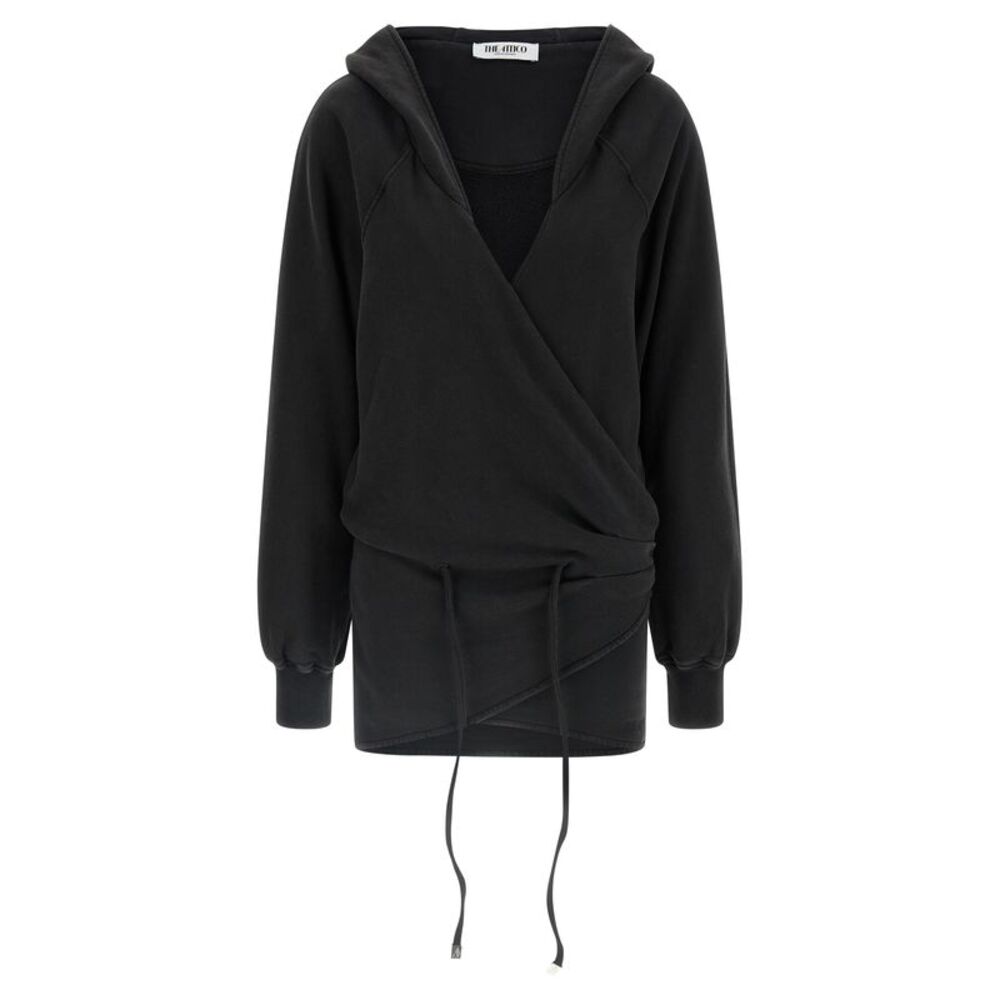 The Attico Black Cotton Short Women's Dress